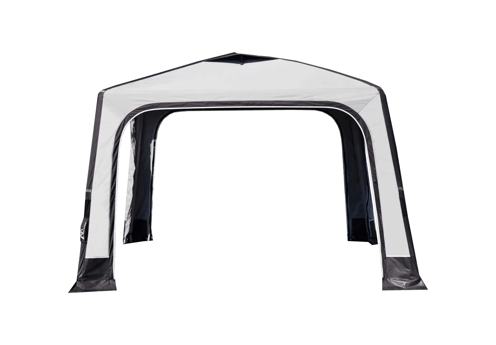 Offene Vorderseite ohne Frontwand beim Westfield Triton Pavillon Luftvorzelt