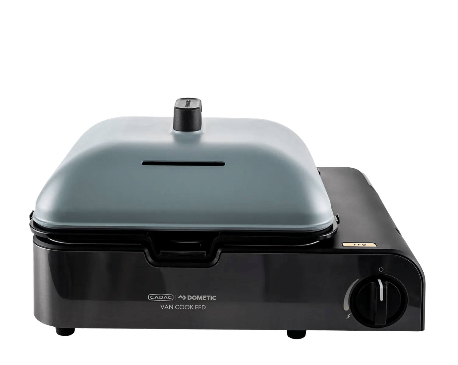 CADAC Van Cook FFD Tischgrill mit geschlossenem Deckel für schonendes Garen und vielseitiges Kochen beim Camping und Outdoor-Einsatz