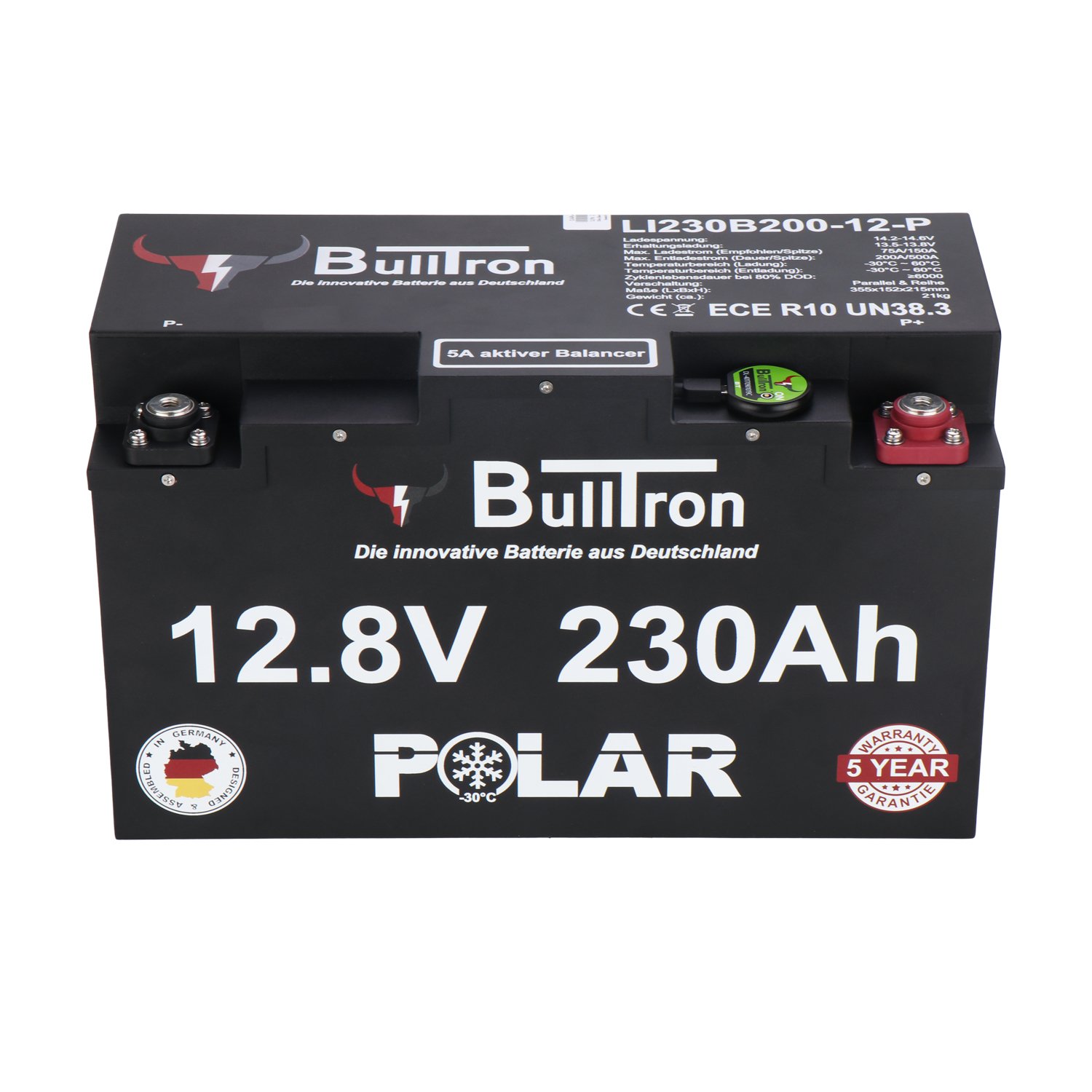 BullTron Polar  230Ah inkl. Smart BMS mit 200A Dauerstrom & Bluetooth App mit MwSt.