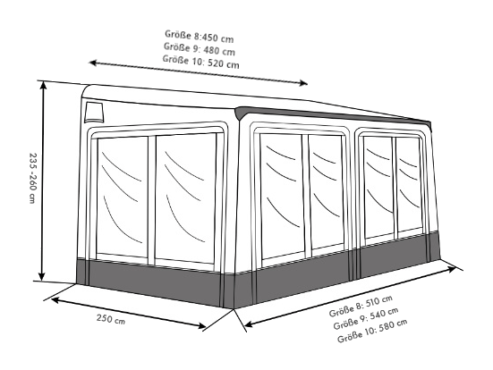 Westfield Luna Plus 10 – Sackmarkise 580 cm