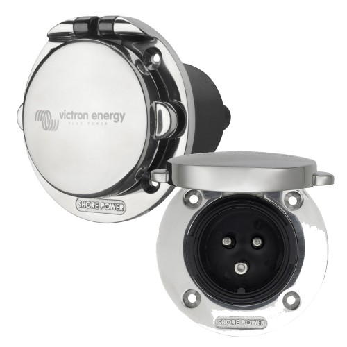 Victron Energy charging connector socket stainless steel 16A/250V AC