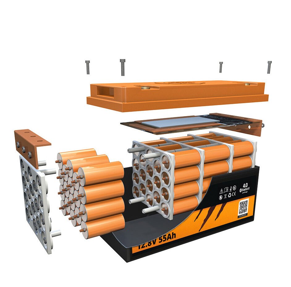 Lithium iron phosphate LiFePO4 12.8V 200Ah Under-Seat Battery with bluetooth