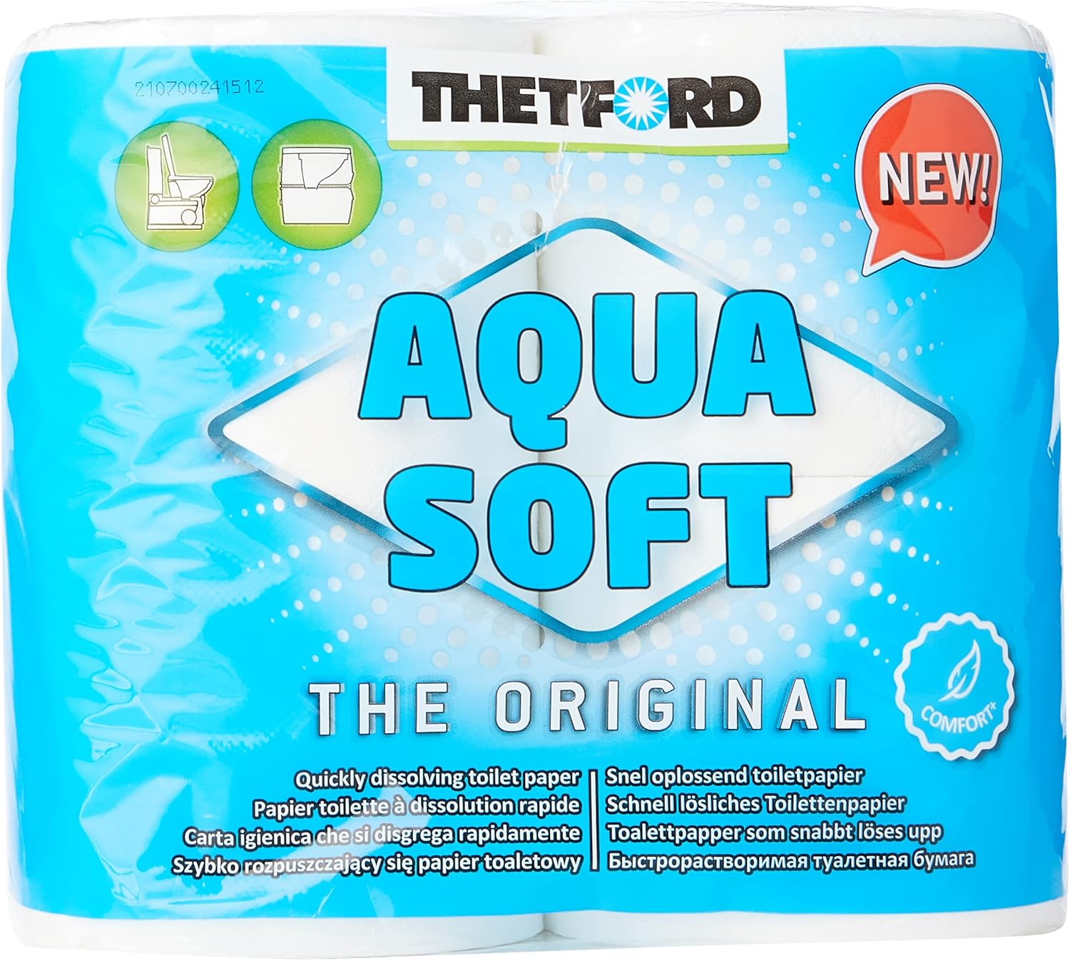 16x Thetford Toilettenpapier Aqua Soft 4x4 Rollen