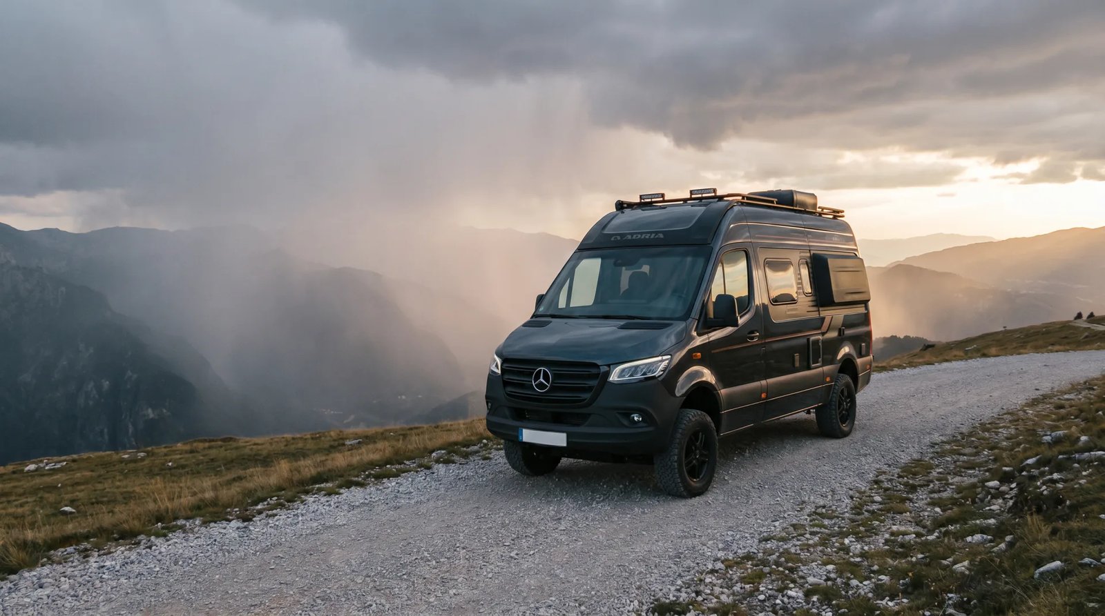 Adria Supertwin 2026 - Allrad-Campervan auf Mercedes-Benz Sprinter Basis vor alpiner Bergkulisse