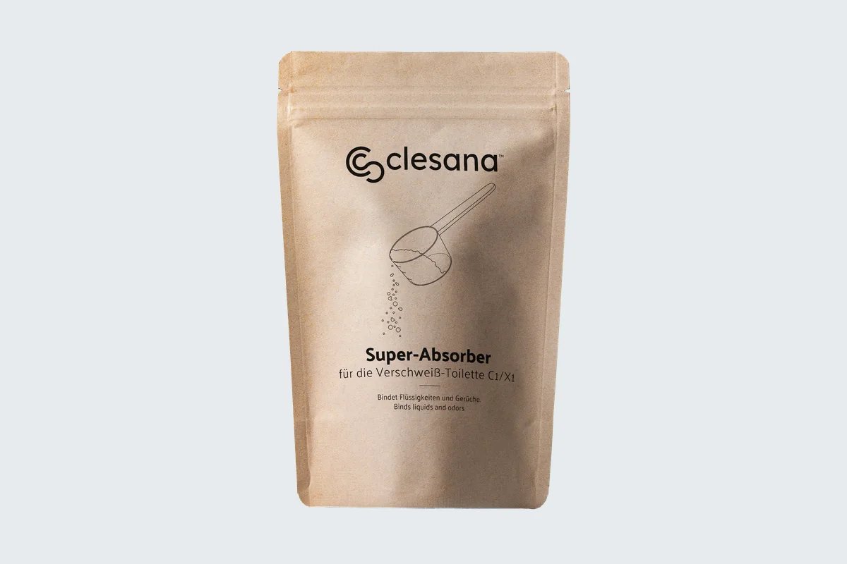 Clesana Super-Absorber im Kraftpapier-Beutel zur Geruchsbindung