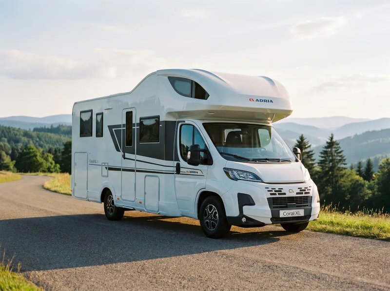 Adria Coral XL Wohnmobil auf einer Bergstraße